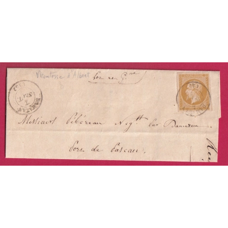 N°13 CAD TYPE 15 DAMAZAN LOT ET GARONNE POUR PONT DE PASCAU SIGNEE VICOMTESSE D'ALBRET LETTRE COVER FRANCE