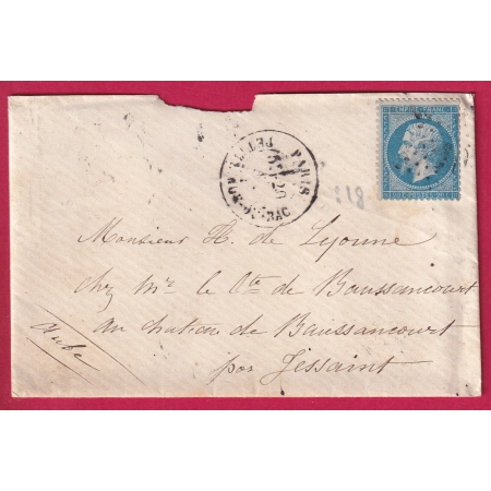 N°22 PARIS ETOILE 10 PETITE RUE DU BAC INDICE 18 POUR JESSAINT AUBE LETTRE COVER FRANCE