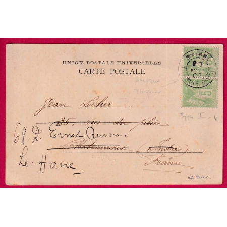 N°102 PAIRE CAD SMYRNE TURQUIE D'ASIE POUR CHATEAUROUX  REEXP LE HAVRE BFE LETTRE COVER FRANCE