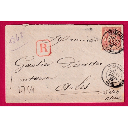 N°94 CAD BEAUCAIRE GARD POUR ARLES BOUCHES DU RHONE LETTRE COVER FRANCE