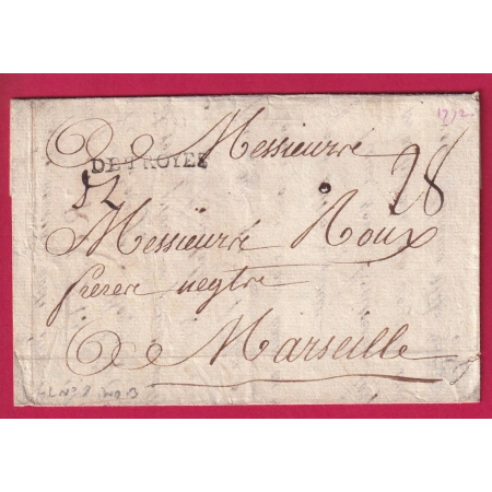 MARQUE TROYES LENAIN N°8 INDICE 13 1771 POUR MARSEILLE LETTRE COVER FRANCE