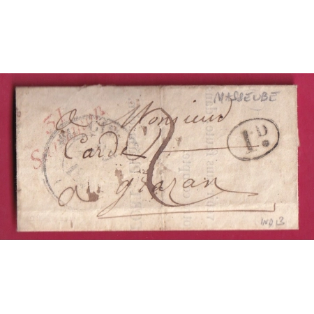 CURSIVE 31 SAMATAN EN ROUGE GERS DECIME RURAL DE MASSEUBE LETTRE COVER FRANCE