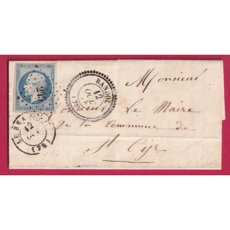 DOUBLE PORT LOCAL N°14 BLEU LAITEUX PC 245 BANDOL VAR CAD TYPE 22 + T15 LE BEAUSSET POUR ST CYR SUR MER LETTRE FRANCE