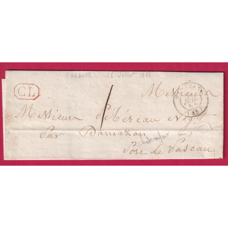CAD TYPE 15 DAMAZAN LOT ET GARONNE TAXE LOCALE 1 + CL ROUGE BOITE RURALE O CHATEAUFORT LETTRE COVER FRANCE