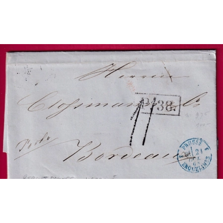 LETTRE DE BERDYTSCHEFF UKRAINE 1868 POUR BORDEAUX TAXE TAMPON 11 RUSSIE RUSSIA LETTRE COVER FRANCE