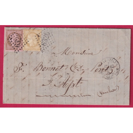 N°54 55 GC 6326 MARSEILLE PLACE CENTRALE POUR APT VAUCLUSE LETTRE COVER FRANCE