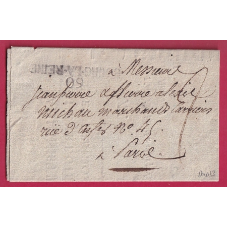 MARQUE 60 BOURG LA REINE 1816 POUR PARIS INDICE 13 LETTRE COVER FRANCE