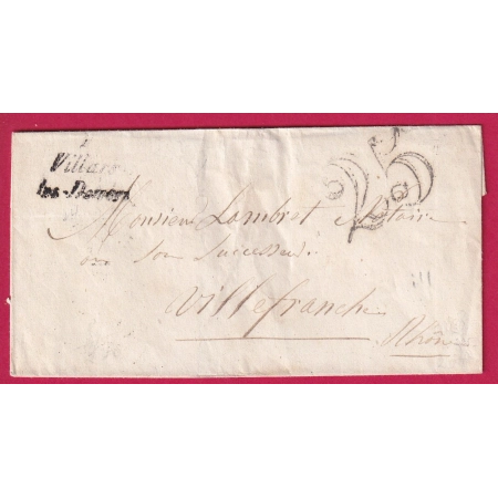 CURSIVE 1 VILLARS LES DOMBES AIN POUR VILLEFRANCHE AIN LETTRE COVER FRANCE