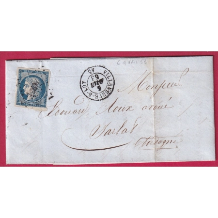 N°4 PC 3623 VILLENEUVE SUR LOT ET GARONNE POUR SARLAT DORDOGNE LETTRE COVER FRANCE