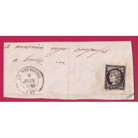 N°3 GRILLE CAD TYPE 14 LE NEUBOURG 6 JUIN 1849 INDICE 18 POUR LOUVIERS EURE DEVANT DE LETTRE COVER FRANCE