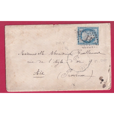 N°60 CONVOYEUR STATION VOLX BASSES ALPES POUR AIX EN PROVENCE GC 41 INDICE 16 LETTRE COVER FRANCE