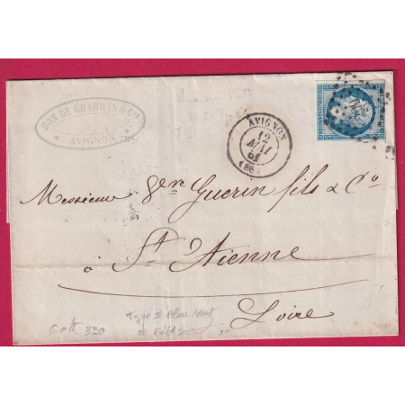 N°14B BLEU SUR VERT PC 209 AVIGNON VAUCLUSE POUR ST ETIENNE LOIRE LETTRE FRANCE