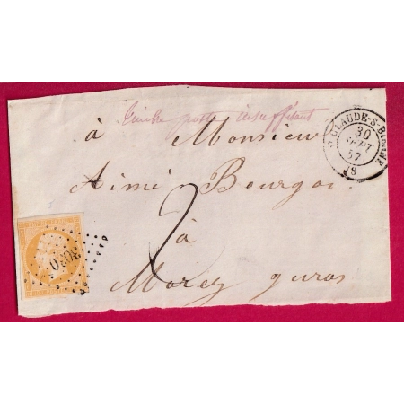 N°13 PC 3030 ST CLAUDE S BRIENNE JURA TAXE MANUSCRIT 2 POUR MOREZ DEVANT DE LETTRE COVER