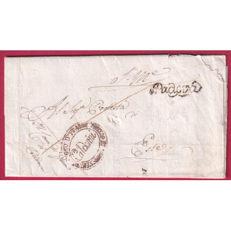 PADOUE PADOVA 1811 FRANCHISE COMMISSAIRE GUERRES CALDARINI + CONTRESEING POUR ESTE ITALIE ITALIA LETTRE COVER