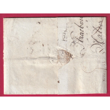 MARQUE 67 STRASBOURG BAS RHIN 1806 TAXE ESPAGNOLE 9 REALS POUR BARCELONE ESPAGNE  LETTRE COVER