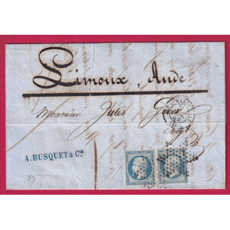 N°14 X2 BLEU LAITEUX PARIS ETOILE 3D 60 11 POUR LIMOUX AUDE LETTRE COVER