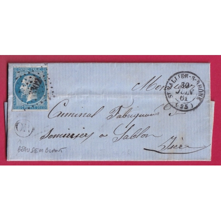 N°14 PC 3302 ST VALLIER SUR RHONE OR BEAUSEMBLANT POUR SABLON ISERE LETTRE COVER