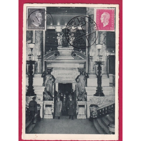 LIBERATION PARIS 11 NOV 1944 MIXTE HITLER FELDPOST 1940 VISITE DE HITLER OPERA DE PARIS LETTRE COVER