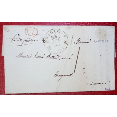 CAD TYPE 12 BOURGANEUF CREUSE CL ROUGE TAXE LOCALE 1 BOITE RURALE Q ROYERE LETTRE COVER