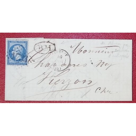 N°22 GC 1733 GUERET CREUSE BM BOITE MOBILE AHUN POUR VIERZON CHER BUREAU PASSE AU DOS LETTRE COVER FRANCE