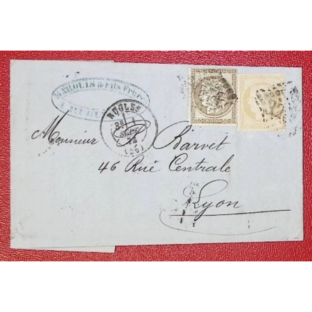 N°38 56 GC 3244 RUGLES EURE POUR LYON LETTRE COVER FRANCE