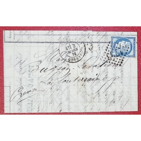 N°60 GC 1733 CAD TYPE 18 GUERET CREUSE POUR LA SOUTERRAINE LETTRE COVER FRANCE