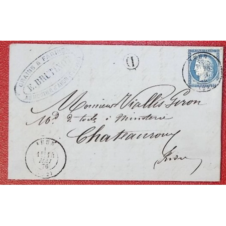 N°60 CAD TYPE 17 AHUN CREUSE BOITE RURALE D MOUTIER D'AHUN CHATEAUROUX INDRE LETTRE COVER FRANCE