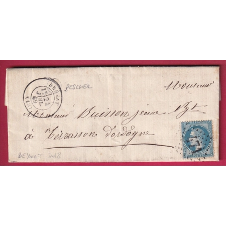 N°29 GC 471 BEYNAT CORREZE BOITE RURALE SUPPLEMENTAIRE C2 PESCHER POUR TERRASSON DORDOGNE LETTRE COVER