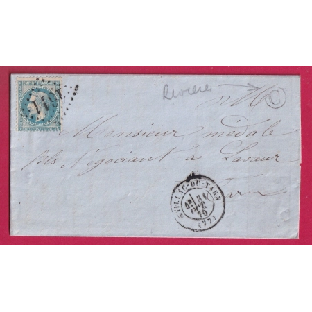 N°29 GC 1611 GAILLAC DU TARN BOITE RURALE C RIVIERE POUR LAVAUR LETTRE COVER