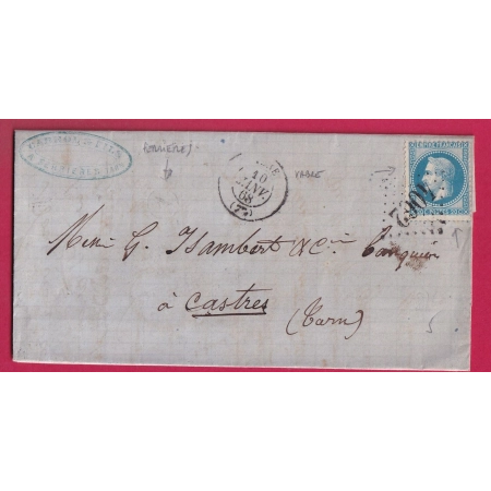 N°29 GC 4062 VABRE TARN BOITE RURALE A FERRIERES POUR CASTRES LETTRE COVER