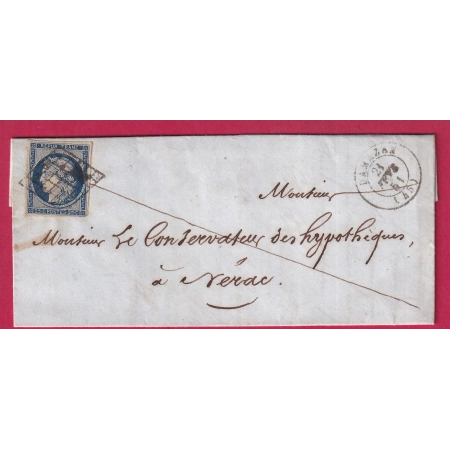 N°4 GRILLE DAMAZAN LOT ET GARONNE POUR NERAC LETTRE FRANCE