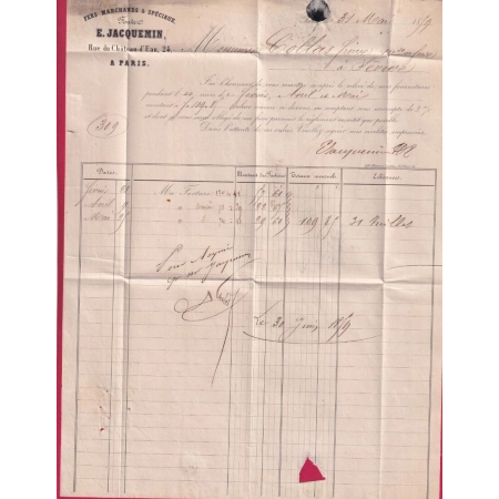 N°13 TTB PARIS BUREAU C 1859 RARE AFFR INSUFF C EN ROUGE POUR SEVRES SEINE ET OISE LETTRE FRANCE