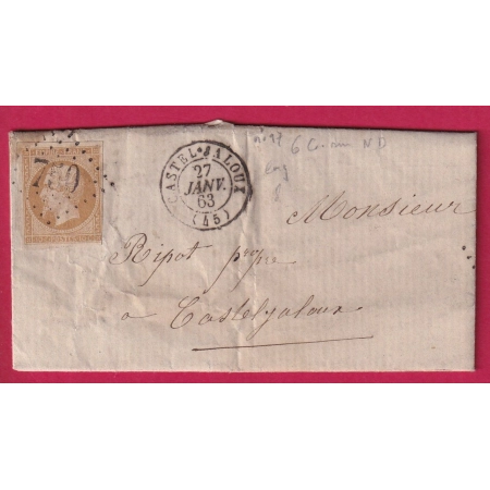 N°13 GC 750 CASTELJALOUX LOT ET GARONNE LETTRE LOCALE FRANCE