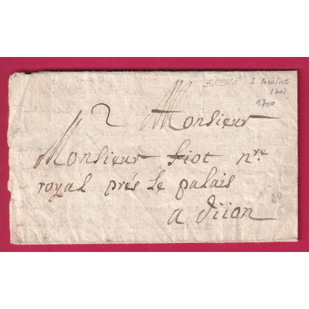 LETTRE DE BRESSE SUR GROSNE SAONE ET LOIRE 1700 TAXE MANUSCRIT 2 POUR DIJON COTE D'OR LETTRE FRANCE