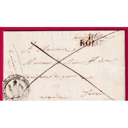 ARMEE ITALIE COMMISSAIRE DES GUERRE BARLUTTI EMPIRE FRANCAIS ROME ITALIE 1811 ROMA ITALIA LETTRE FRANCE