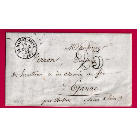 CAD TYPE 15 LA MAISON NEUVE COTE D'OR POUR EPINAC SAONE ET LOIRE INDICE 13 LETTRE FRANCE