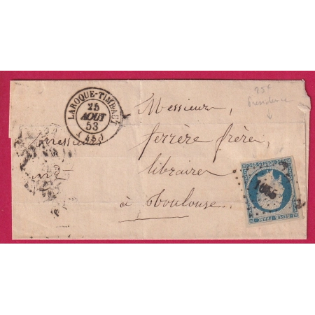 N°10 PC 1656 LAROQUE TIMBAULT LOT ET GARONNE POUR TOULOUSE LETTRE FRANCE