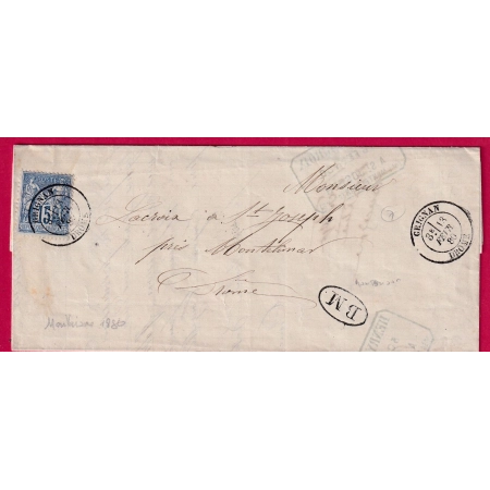 N°90 CAD GRIGNAN DROME BM DE MONTBRISON LOIRE LETTRE COVER