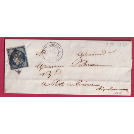 N°4 BLEU FONCE GRILLE CASTELMORON SUR LOT ET GARONNE INDICE 18 POUR AIGUILLON LETTRE COVER FRANCE