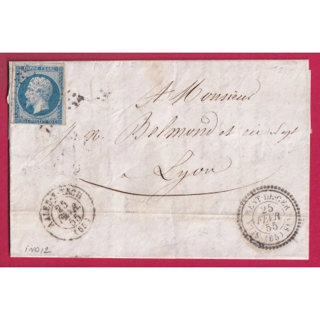 N°14 PC 3145 ST LAURENT DE CERDANS PYRENEES ORIENTALES CAD TYPE 22 T15 ARLES SUR TECH POUR LYON LETTRE COVER FRANCE