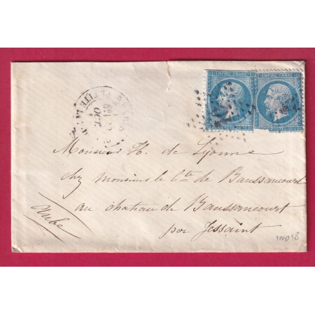 N°22 X2 PARIS ETOILE 18 PETITE RUE DE BAC INDICE 18 POUR JESSAINS AUBE LETTRE COVER FRANCE