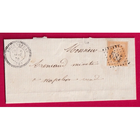 N°28 GC 584 BOURNEZEAU VENDEE CAD TYPE 24 POUR NAPOLEON INDICE 13 LETTRE COVER FRANCE