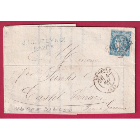 N°46A TB GC 1769 LE HAVRE SEINE INFERIEURE CASTELSARRASIN TARN ET GARONNE LETTRE COVER FRANCE