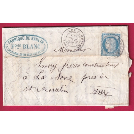 N°60 CAD TYPE 17 LES ECHELLES SAVOIE TEXTE ST CHRISTOPHE ENTRE DEUX GUIERS ST MARCELIN ISERE LETTRE COVER FRANCE