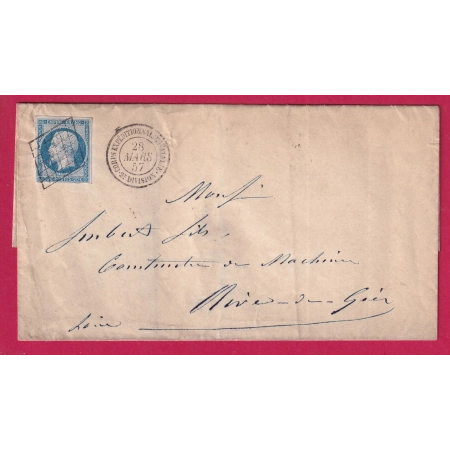 N°14 ARMEE ITALIE CORPS EXPEDITIONNAIRE ITALIE 2EME DIVISION RIVE DE GIER LOIRE 1857 LETTRE COVER FRANCE