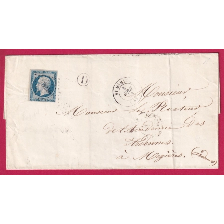 N°10 PC 3216 ST MIHIEL MEUSE BOITE RURALE D POUR MEZIERES ARDENNES LETTRE COVER FRANCE