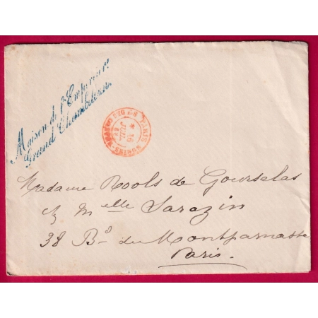 FRANCHISE MAISON DE L'EMPEREUR LE GRAND CHAMBELLAN SIGNE DUC DE BALSANO 1868 PALAIS DES TUILERIES POUR PARIS LETTRE