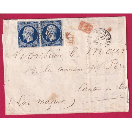 N°14 BLEU FONCE PAIRE PC 886 CLERMONT FERRAND POUR MAGADINO SUISSE TESSIN LETTRE COVER