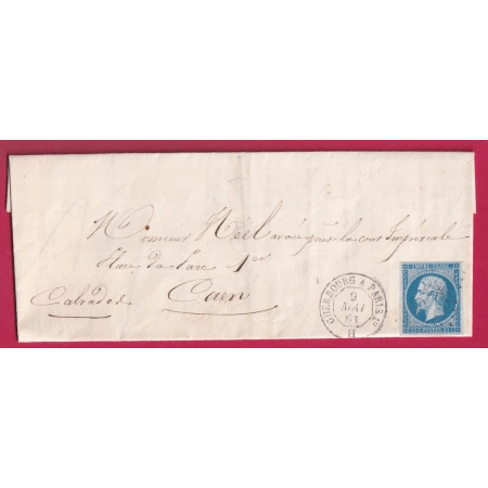 AMBULANT DE JOUR CHERBOURG A PARIS LOSANGE PC 1° POUR CAEN CALVADOS LETTRE COVER