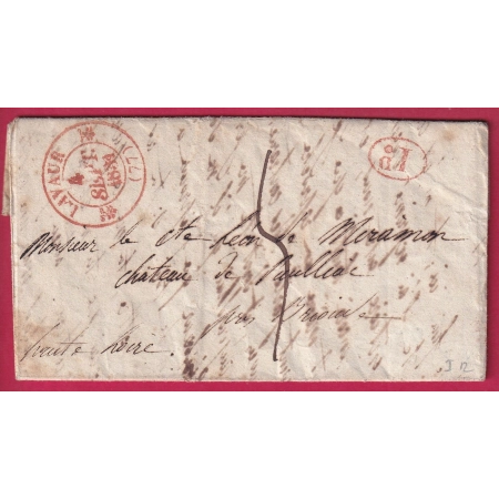 CAD TYPE 12 LAVAUR EN ROUGE TARN + DECIME RURAL POUR BRIOUDE HAUTE LOIRE INDICE 12 LETTRE COVER FRANCE